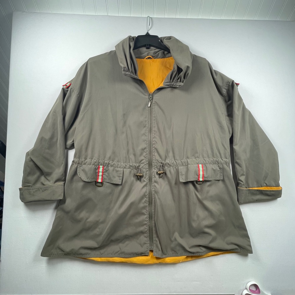 Mycra Pac Life Reversible‎ Rain Jacket Olive Green Mustard Yellow Women Size M/L